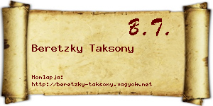 Beretzky Taksony névjegykártya